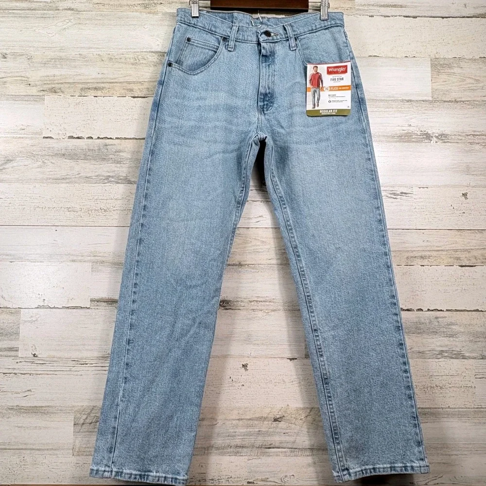 Wrangler Jeans Mens 31x30 Light Wash NEW Custom Cow Print Pockets Western Indie